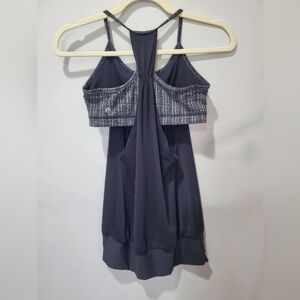 Lululemon 🍋 No Limit Tank Charcoal / White Pinstripe Size 6